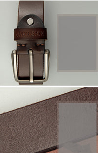 Men's Handmade Cowhide Belt – Casual Rivet Detail Leather Belt