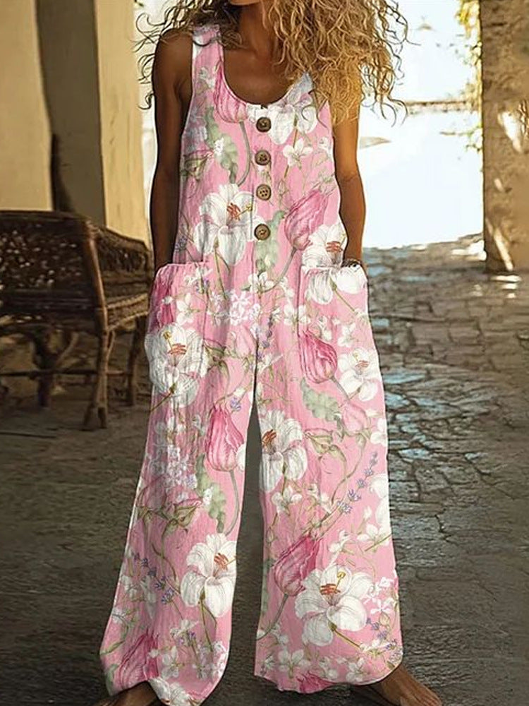 Womens Sleeveless Loose Pocketed Jumpsuit What Else You Got?