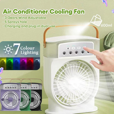 Instant Cooling Mist Fan with 7 Vibrant Lights