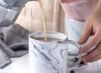 Pink & Grey Marble Ceramic Couple Mug – Breakfast & Coffee Mug for Two