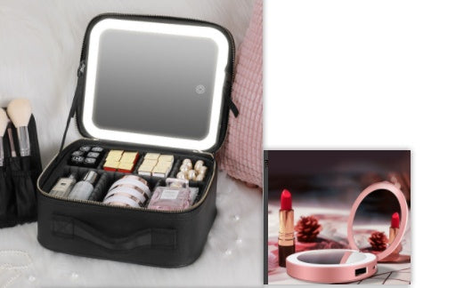 Smart LED Cosmetic Case with Full‑Screen Mirror – Large Capacity Portable PU Makeup Storage Bag (12" / 16") What Else You Got?