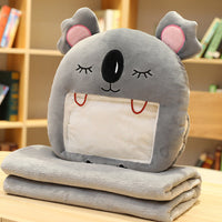 Cozy Winter Hand Warmer Pillow with Blanket & Phone Holder – Cute Animal Cushion for Cold Days