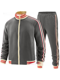 Men's Winter Fleece-Lined Casual Sports Suit - Two-Piece Set in Navy, Royal Blue & More