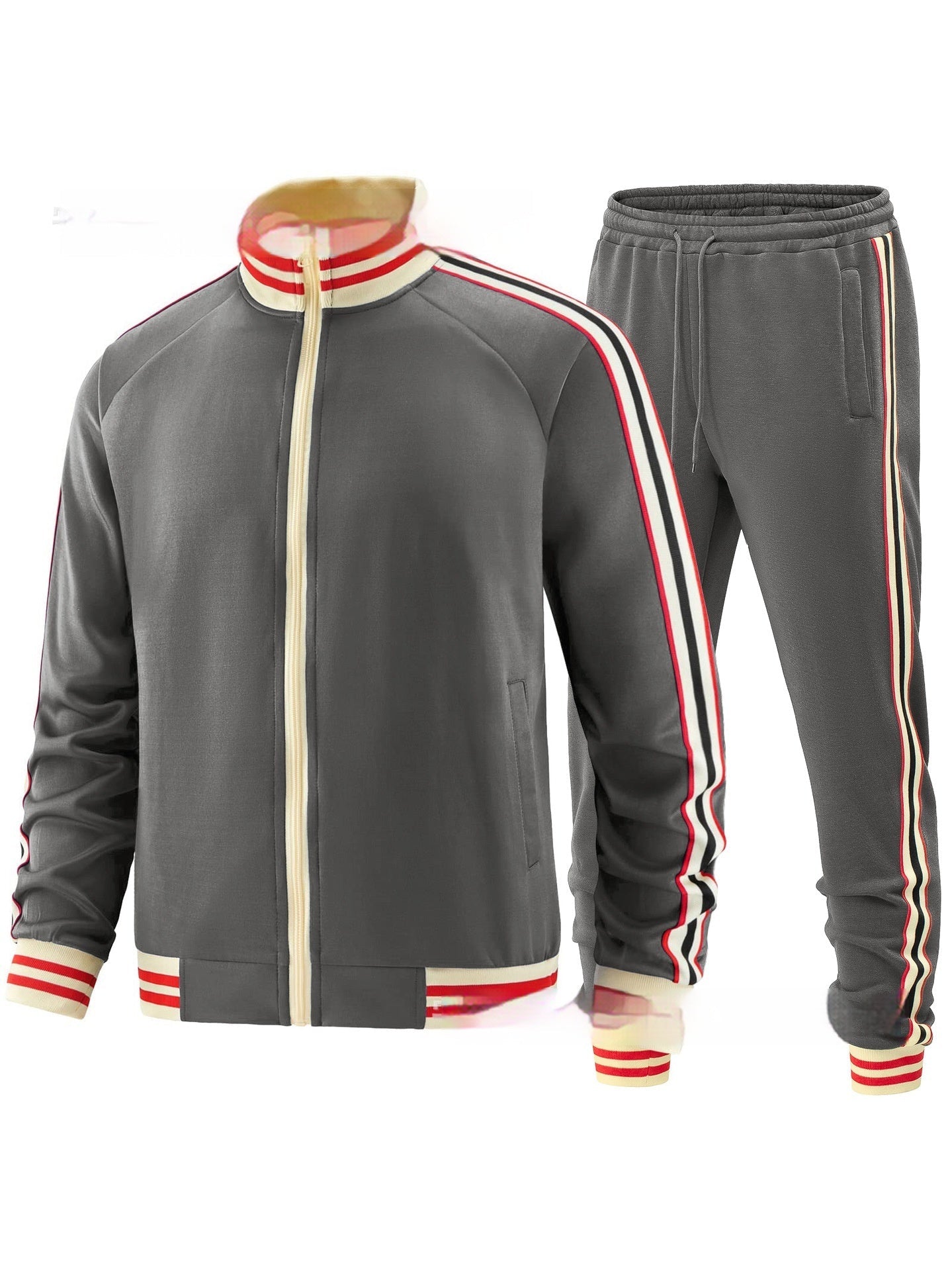 Men's Casual Sports Suit Color Matching Two-piece Set What Else You Got?
