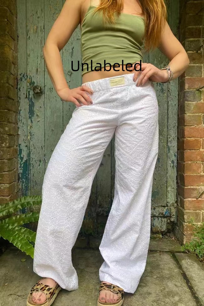Fashion Y2K Striped Straight Trousers Summer Elastic High Waist Wide Leg Pants For Women What Else You Got?