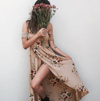 Boho Off-Shoulder Maxi Beach Dress - Flowing Summer Style for Women