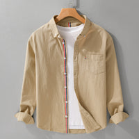 Classic British Oxford Shirt for Men - Premium Cotton Blend - Spring & Autumn Style
