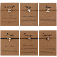 12 Zodiac Constellation Rope Bracelet – Adjustable Couples & Friends Jewelry
