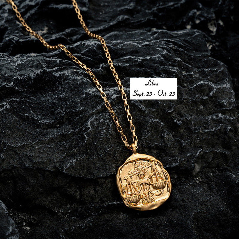 Vacuum Plating 18k Titanium Zodiac Oval Pendant Necklace What Else You Got?