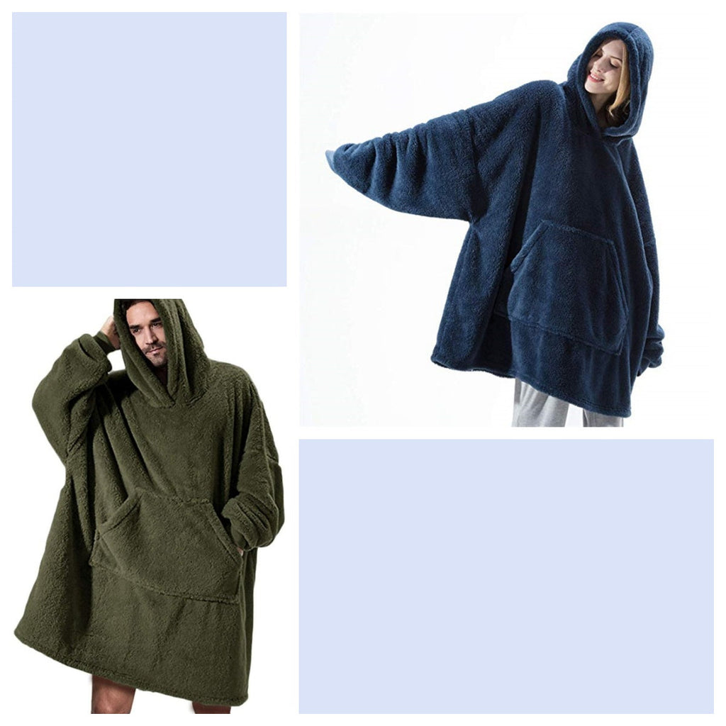 Oversized Wearable Blanket Hoodie – Double-Sided Fleece Sweatshirt with Big Pocket What Else You Got?