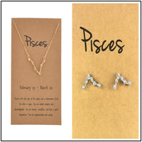 Zodiac Diamond Jewelry Set – Astrology Bracelet & Earrings for All Signs