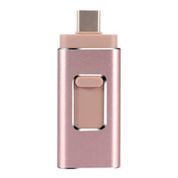 4-in-1 Multi-Port USB Stick for iPhone & Android - Plug & Play File Transfer (Compatible with Apple & Type-C)