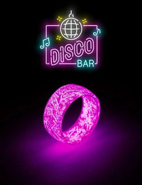 Glowing In The Dark Wedding Engagement Rings - Luminous Purple Blue Ring Set - Glittering Jewelry For Her & Him