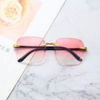 Trendy Frameless Square Gradient Sunglasses for Women — UV400 Protection & Stylish Shades