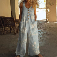 Women's Sleeveless Loose Pocketed Jumpsuit – Effortless Summer Comfort with Pockets