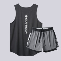 Mens Quick-Dry Top And Shorts Two-Piece Set