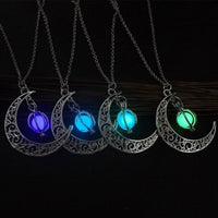 Glowing Moon Charm Necklace – Natural Healing Stone Pendant for Women with Luminous Light