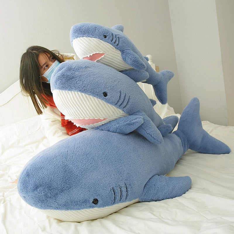 Sleeping Shark Plush Pillow – Adorable Stuffed Animal Cushion in 3 Sizes & 2 Colors | Soft Cuddle Companion