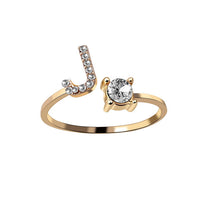 Custom Adjustable Initial Letter Ring – Personalized Jewelry for Women