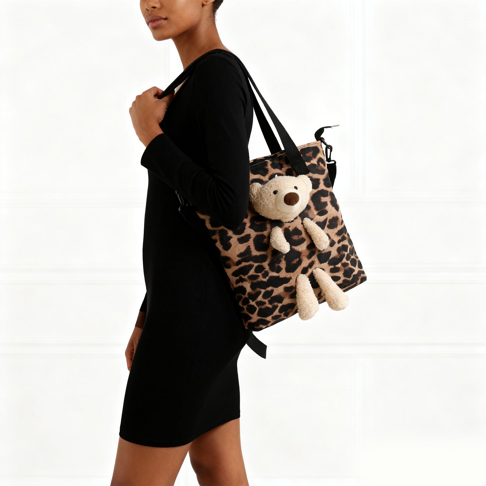 Cute Bear Tote Bag – Soft Casual Shoulder Bag for Everyday Carry (Coffee) What Else You Got?