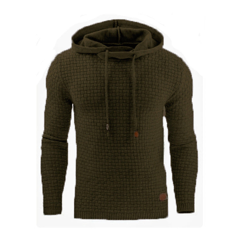 Men's Jacquard Sweater Long-sleeved Hoodie Warm Color Hooded Sweatshirt Jacket What Else You Got?