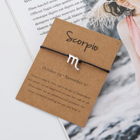 12 Zodiac Constellation Rope Bracelet – Adjustable Couples & Friends Jewelry