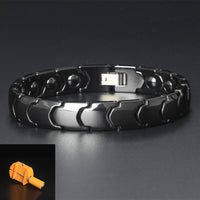 Black Ceramic Magnetic Link Bracelet – Minimalist Wrist Jewelry for Women & Men