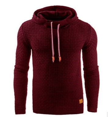 Men's Jacquard Sweater Long-sleeved Hoodie Warm Color Hooded Sweatshirt Jacket What Else You Got?