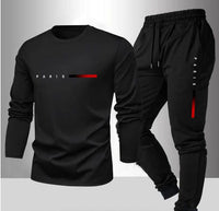 Men’s Casual Two-Piece Outfit Set – Lightweight Long-Sleeve Top & Pants in Faux Cotton (S–3XL)