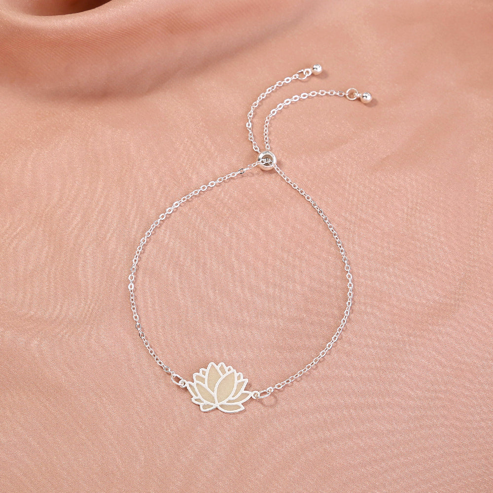 Silver Brass Lotus drop oil glow-in-the-dark bracelet What Else You Got?