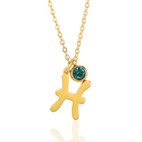 Zodiac Constellation Necklace – Birthstone Pendant Jewelry for Men & Women – 12 Zodiac Signs