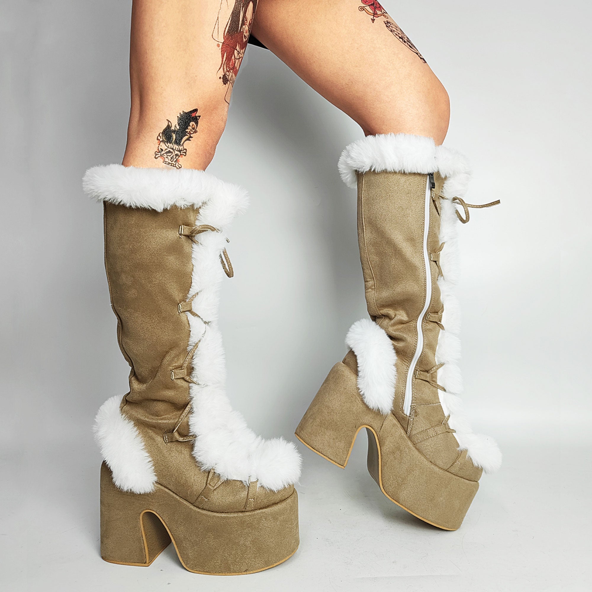 New Women's Fashion Thick Bottom Fur High-heeled Boots What Else You Got?
