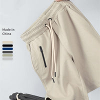 Men's Japanese Streetwear Quarter Sports Shorts – Zipper Accent & Drawstring Waist