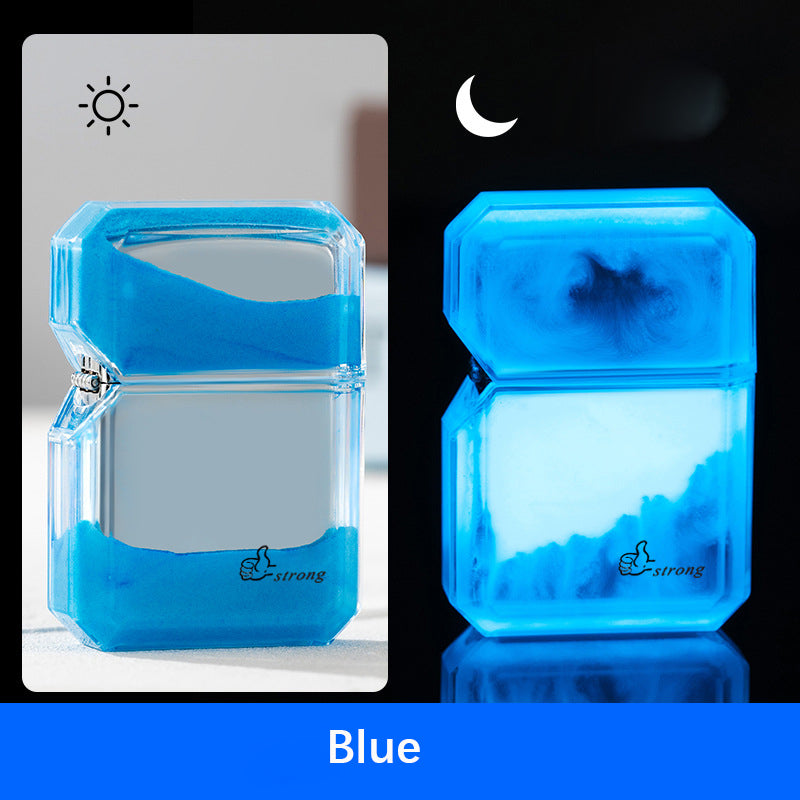 Luminous Quicksand Windproof Butane Lighter – Metal Glow‑Effect Flame Lighter What Else You Got?