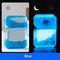 Glowing Quicksand Windproof Butane Lighter – Metal EDC Lighter with Light Effect