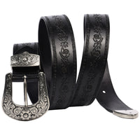 Handcrafted Mongolian Cowhide Leather Belt - Premium Embossed Personalized Design - Genuine Retro Men's Belt (105cm-125cm)