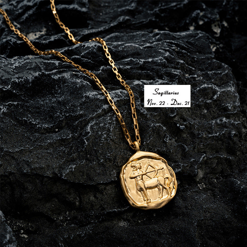 Vacuum Plating 18k Titanium Zodiac Oval Pendant Necklace What Else You Got?