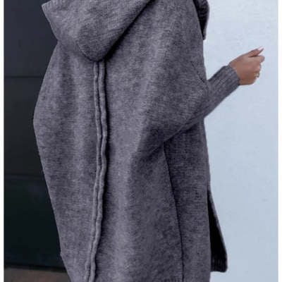 Oversized Hooded Bat Sleeve Cardigan What Else You Got?