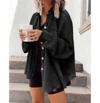 Elegant Women’s Button Shirt Jacket – Versatile Lapel Top for Modern Style
