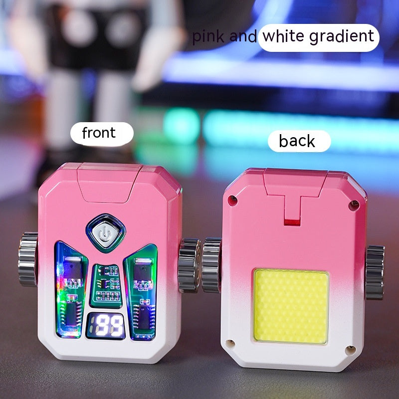 Personalized Double‑Charging Fingertip Gyro Lighter with Transparent Body & LED Lights What Else You Got?