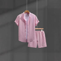 Men's Breathable Summer Shirt & Shorts Set