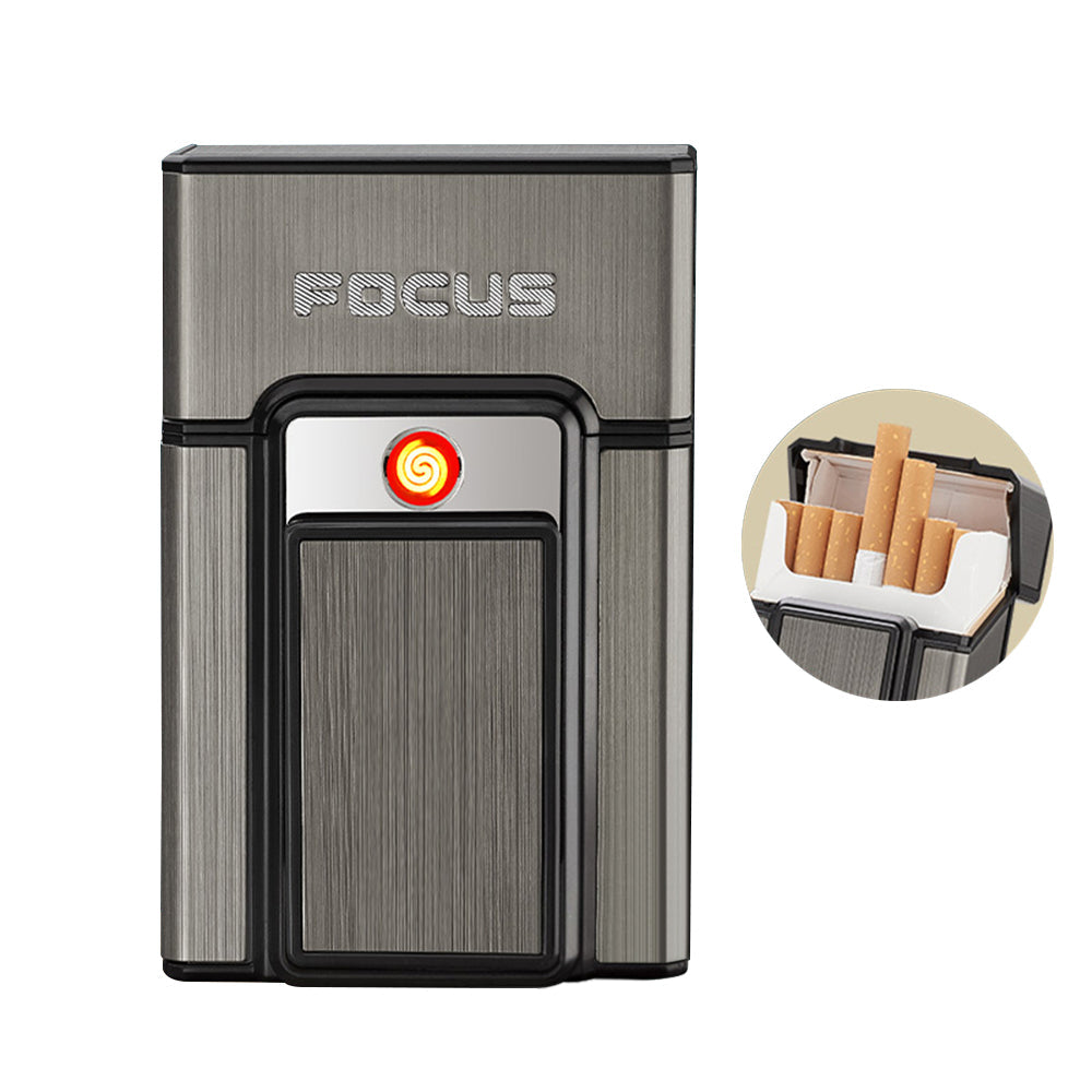 Rechargeable Metal Cigarette Case with Built‑In Lighter – Brushed Gold, Silver & Black What Else You Got?