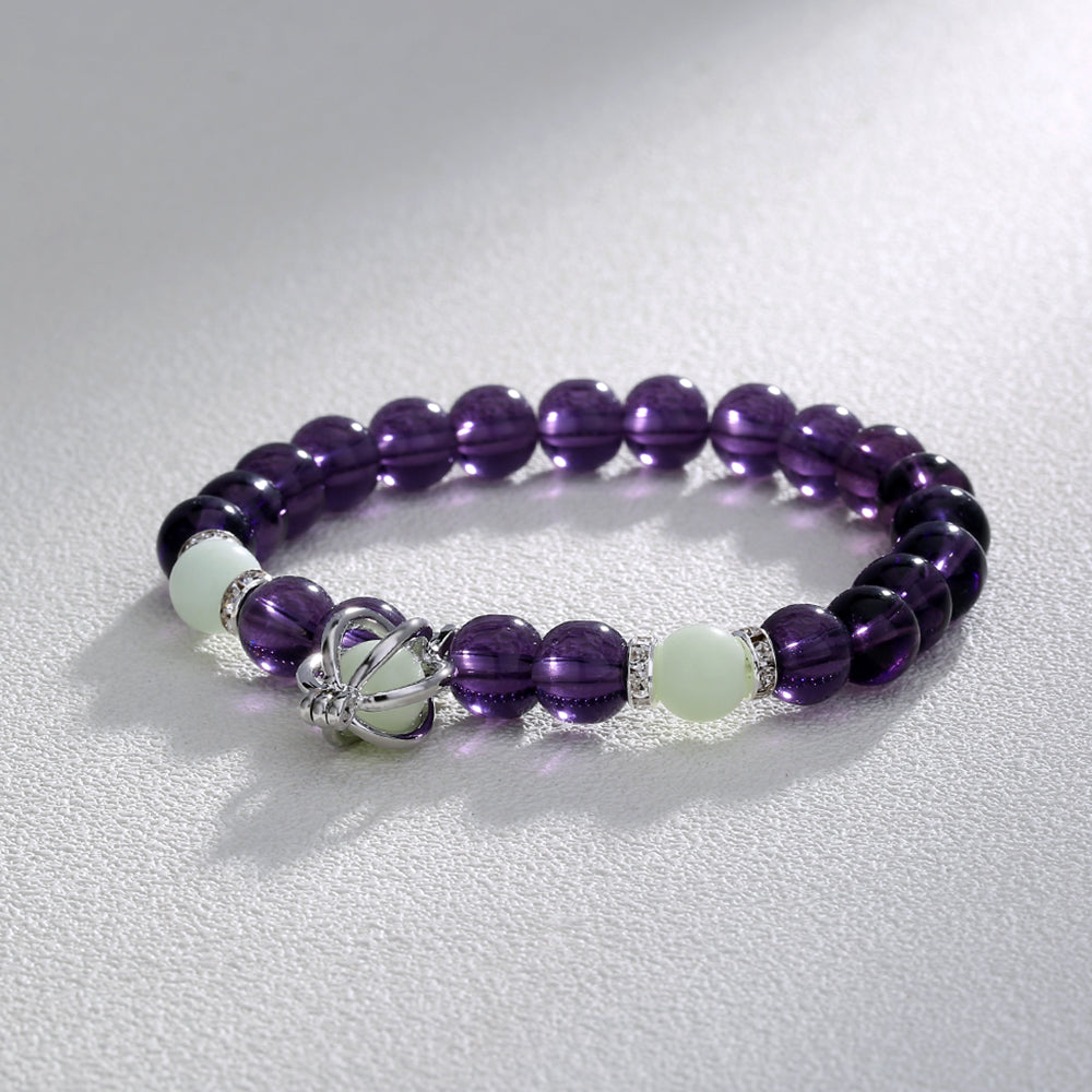 Purple Luminous Pumpkin Bracelet – Glow‑in‑the‑Dark Glass Bead Charm What Else You Got?
