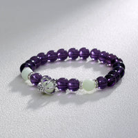 Glow-in-the-Dark Purple Pumpkin Bracelet – Glass Bead Halloween Jewelry