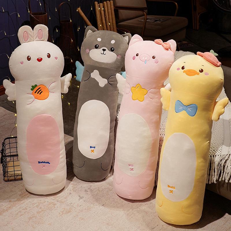 Removable Animal Plush Body Pillows – Washable Rabbit, Pig, Dog & Duck Cuddle Toys