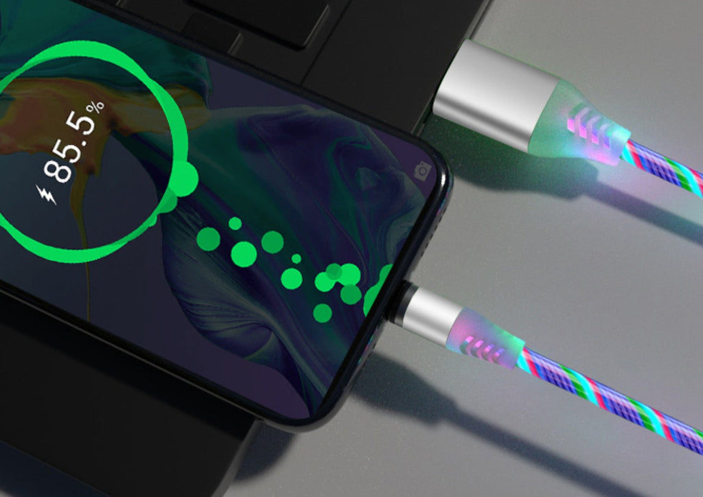 Magnetic Streaming Fast‑Charging Cable – 3‑in‑1 LED Flowing Light Cable for iPhone / Android / Type‑C What Else You Got?