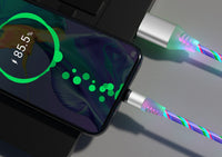 Magnetic Fast-Charging Cable with LED Flowing Light – 2.1A USB Cable for iPhone & Android