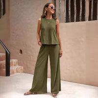 Elegant Christian Women's Two-Piece Casual Suit Set - Spring Summer Outfit in Multiple Colors