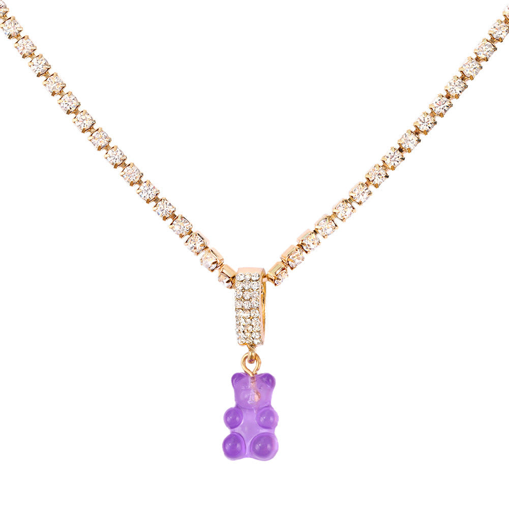 Fashion Cartoon Bear Diamond Necklace What Else You Got?