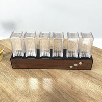 Vintage Nixie Tube Clock with 16M Colors | USB-Powered LED Night Light & Bedroom Decor